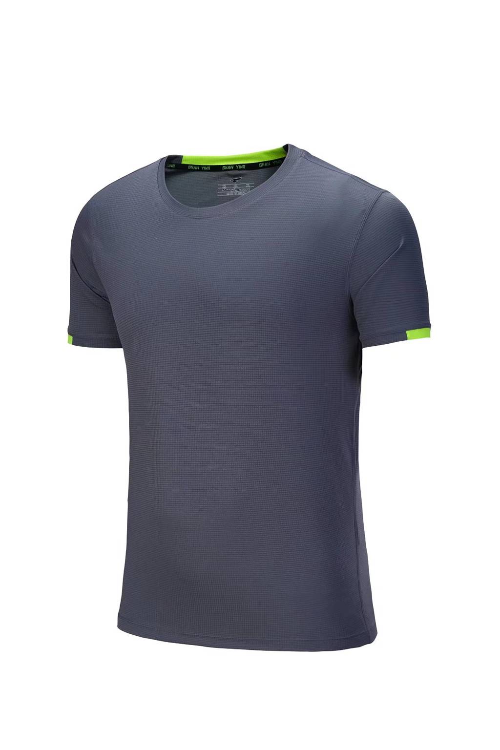 春夏新品 圓領短袖T恤 時尚運動文化衫 深灰色 3D效果圖