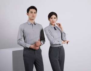 襯衫定制 時(shí)尚襯衫男女士春季 灰色長(zhǎng)