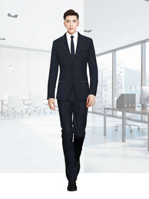 男士商務西服套裝黑色春秋季職業(yè)正裝