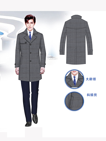 大衣定制，高端時尚男士大衣定制，高級灰色男士大衣